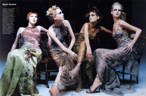 Magazine: Deutsch Vogue - Photographer: Michel Comte - Model: Karen, Kylie, Amanda, Ester - Location: Ritz, Parigi - Hair: Pier Giuseppe Moroni
